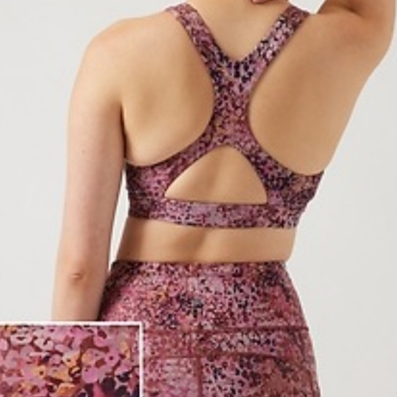 ATHLETA Ultimate Printed Bra D-DD+ Size 2X Leopard Mauve MSRP $54 FP1000 - Picture 8 of 9